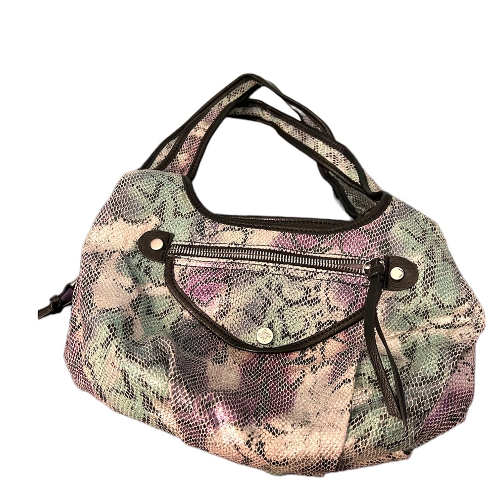 Vera Wang Faux Iridescent Snake Skin Handbag